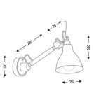 Loft wall lamps - industrial - Shilo DAISEN 1xE27 black wall lamp 4481 - product 2