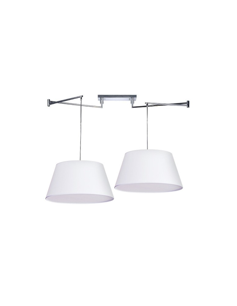 Double pendant lamps - AZzardo NATALIA 2S White AZ1923/AZ2592 (includes 2x 50cm white lampshade) Pendant. - product kolory-swiatla.pl 1
