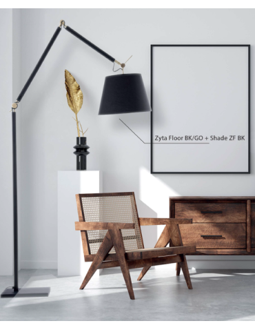 Azzardo ZYTA FLOOR LAMPBODY BK/GO 1xE27 Podłogowa Ramię Ruchome Bez Abażuru Czarny Złoty AZ4193 - produkt 2