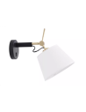 Azzardo ZYTA WALL XS BK/GO WHITE 1xE27 Wall Mounted with On/Off Switch Movable with White Lampshade Black and Gold Arm AZ4187