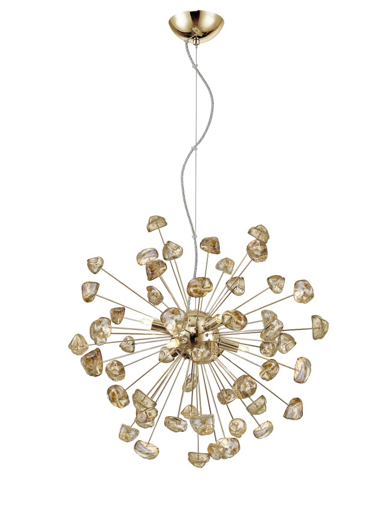 Pendant lamps - Zuma Line Star Gold/Gold 6xG9 French Gold Amber P0539-06A-F7DY Pendant Lamp. - product kolory-swiatla.pl 1