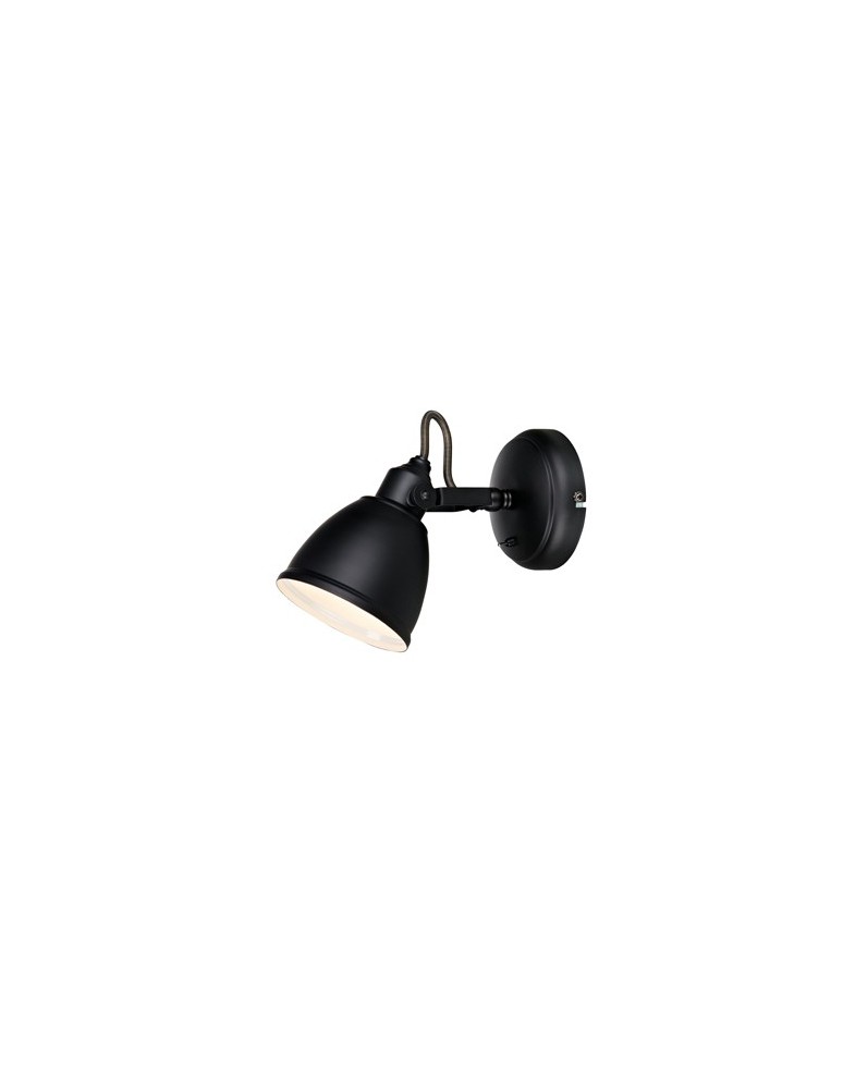 Loft wall lamps - industrial - Markslojd FJALLBACKA 1L Black Mat 105814 Wall lamp. - product kolory-swiatla.pl 1