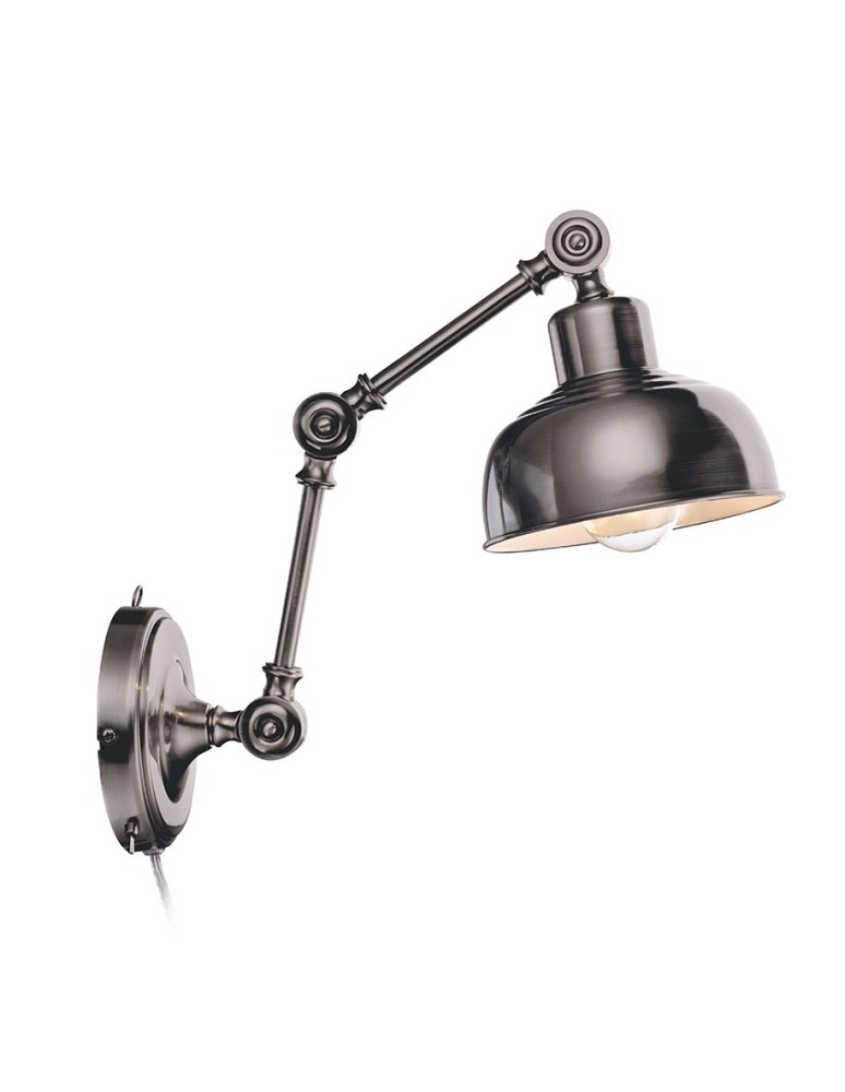 Loft wall lamps - industrial - Markslojd GRIMSTAD Antique/Silver 105052 Wall lamp. - product kolory-swiatla.pl 1