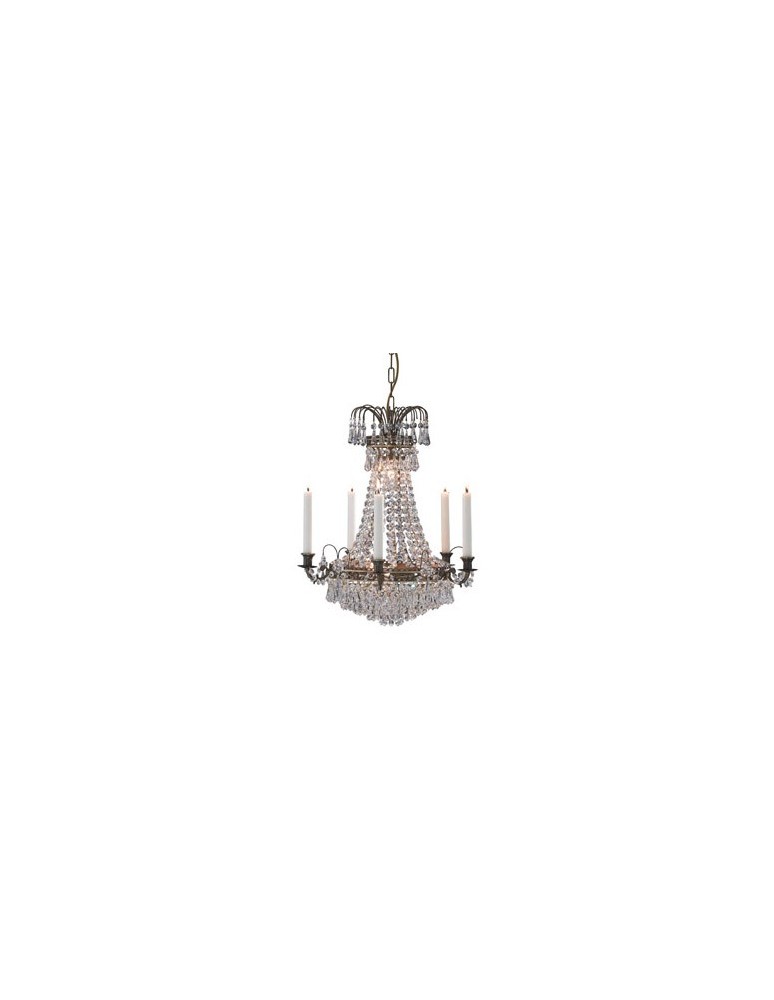 Glamour chandeliers - Markslojd LÄCKÖ Crown 6L Antique/Brilliant 100642 Chandelier. - product kolory-swiatla.pl 1