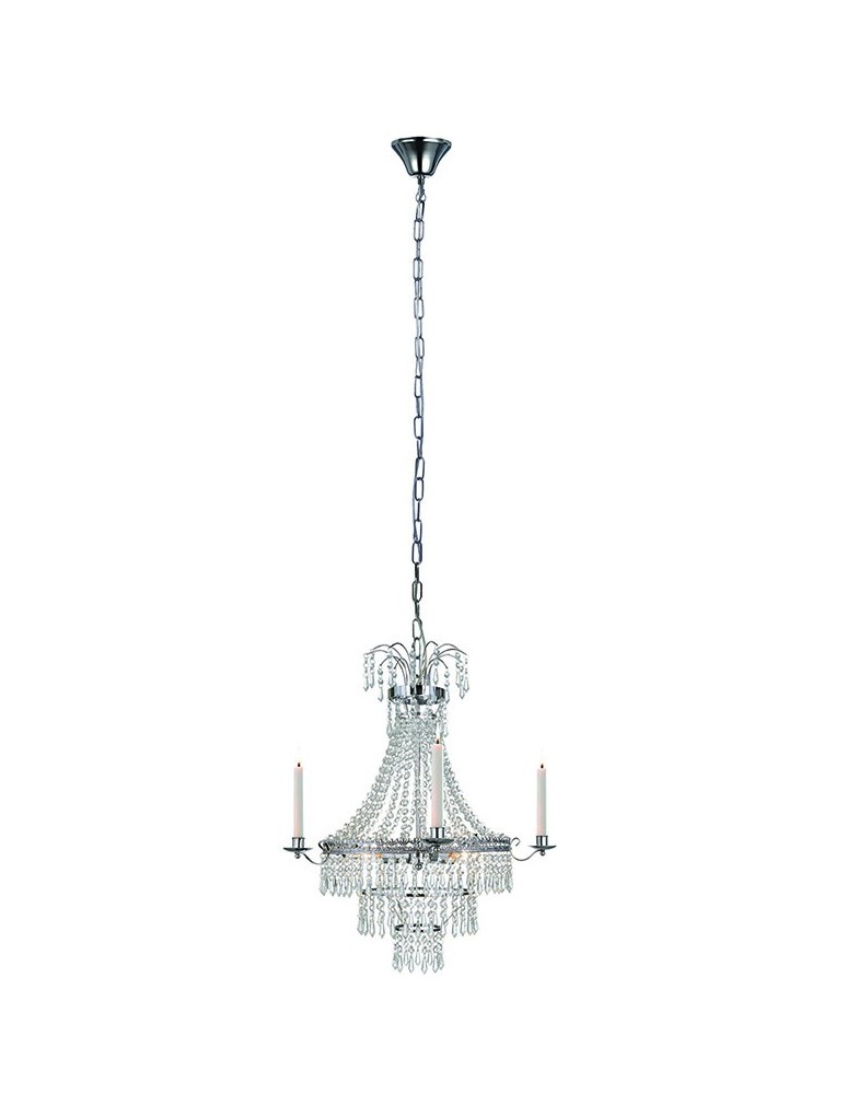 Glamour chandeliers - Markslojd MARIELUND Crown 3L Chrome/Mc 105156 Pendant. - product kolory-swiatla.pl 1