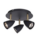 Spotlight ceiling lamps - Markslojd CIRO Ceiling 3L Black/Brass 106320 Plafond. - product 1
