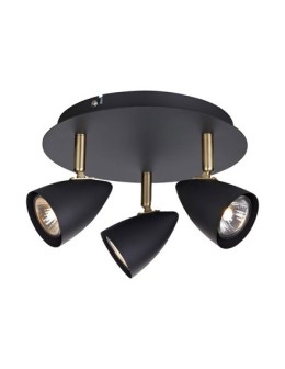 Markslojd CIRO Ceiling 3L Czarny/Mosiądz 106320 Plafon