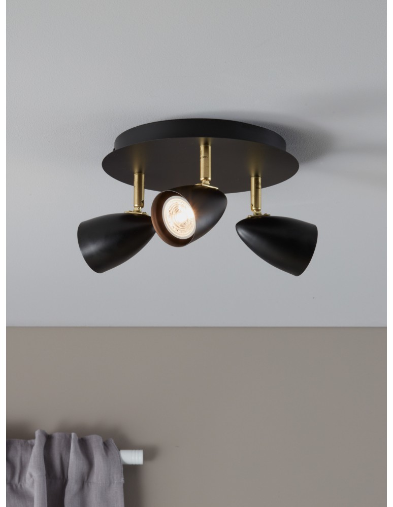 Spotlight ceiling lamps - Markslojd CIRO Ceiling 3L Black/Brass 106320 Plafond. - product kolory-swiatla.pl 2