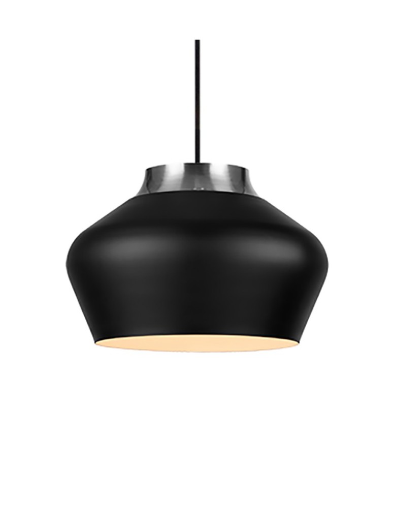 Pendant lamps - Markslojd KOM Hanging 31cm 1L Black/Steel 107378 - product kolory-swiatla.pl 1
