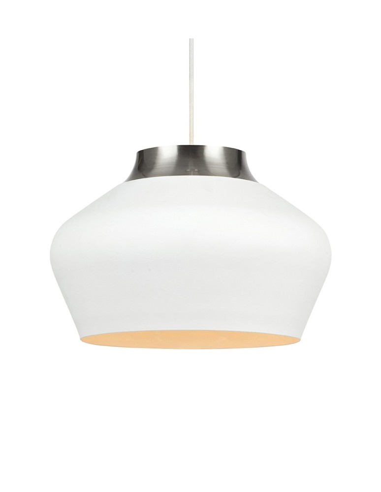 Pendant lamps - Markslojd KOM Hanging 31cm 1L White/Steel 107379 - product kolory-swiatla.pl 1