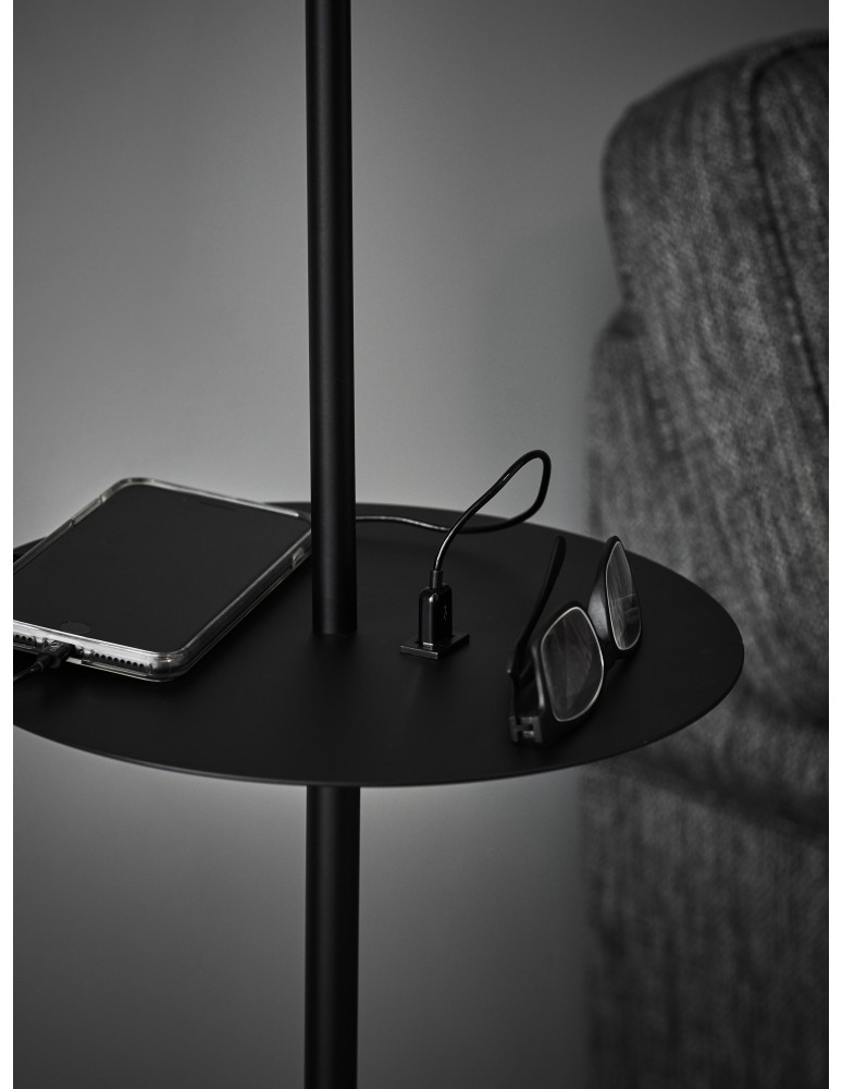 Broken floor lamps - Markslojd Linear Black 1xE14 USB Floor Lamp 107307 - product kolory-swiatla.pl 3