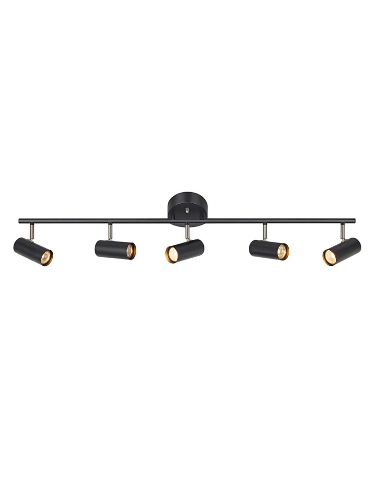 Spotlight ceiling lamps - Markslojd Barcelona Black Ceiling strip 5xGU10 107351 - product kolory-swiatla.pl 1