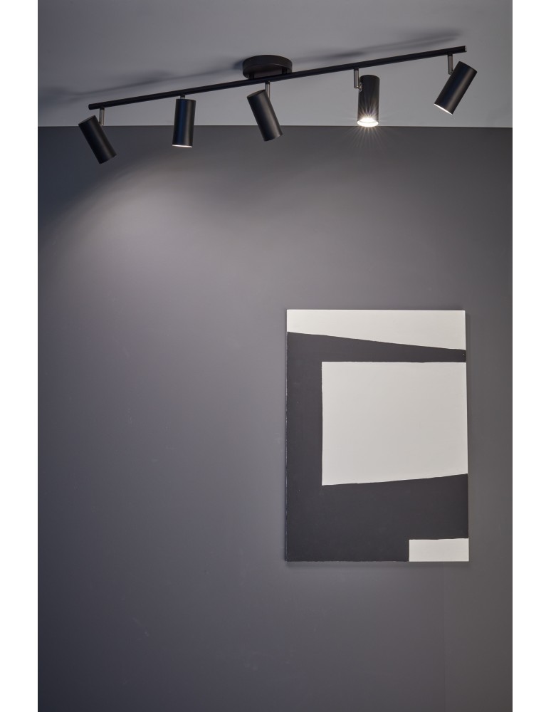 Spotlight ceiling lamps - Markslojd Barcelona Black Ceiling strip 5xGU10 107351 - product kolory-swiatla.pl 2