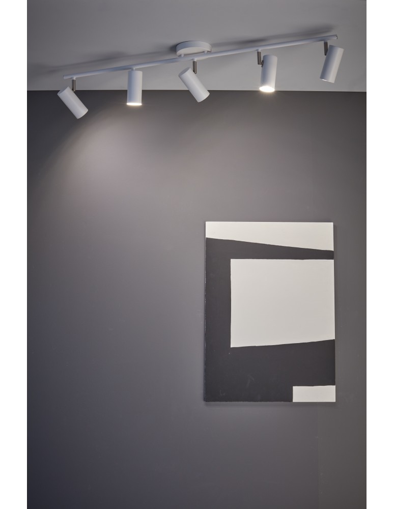 Spotlight ceiling lamps - Markslojd Barcelona White Ceiling strip 5xGU10 107352 - product kolory-swiatla.pl 2