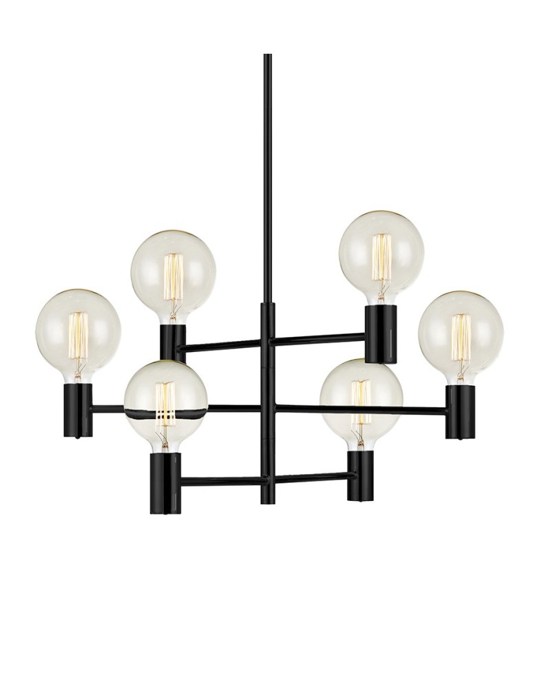 Scandinavian style chandeliers - Markslojd CAPITAL 6L Black 107281 Black Pendant. - product kolory-swiatla.pl 1