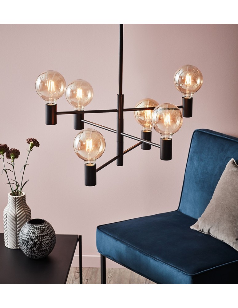 Scandinavian style chandeliers - Markslojd CAPITAL 6L Black 107281 Black Pendant. - product kolory-swiatla.pl 3