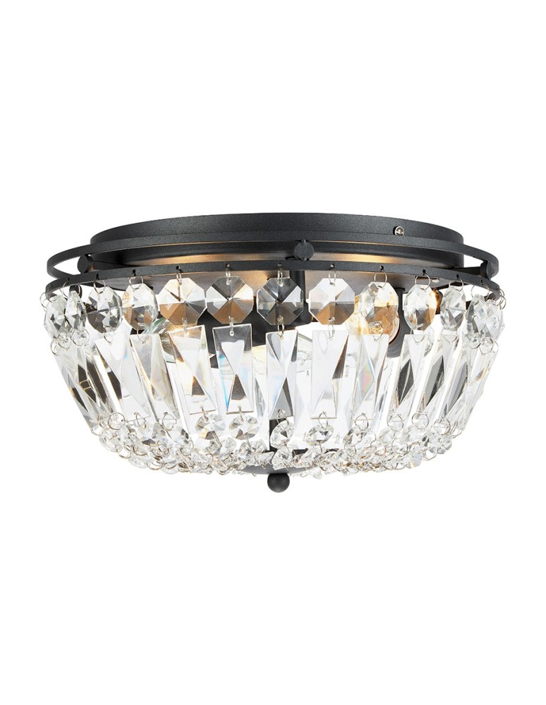 Ceiling lamps with crystals - Markslojd VASA 3L 3xE14 Black 107587 plafond - product kolory-swiatla.pl 1