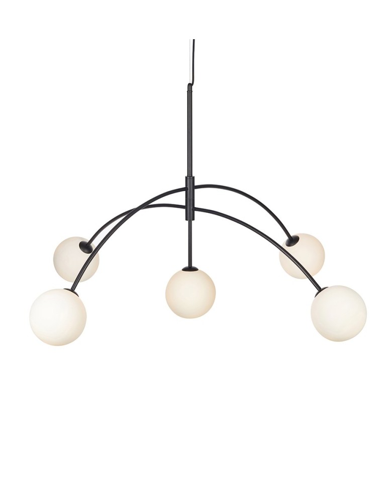 Pendant lamps - Markslojd HEAVEN 5L 5xG9 Black/Opal 107560 Pendant - product kolory-swiatla.pl 1