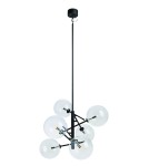 Pendant lamps spheres - Markslojd ANDREW Pendant 6L Black/Transparent 107748 - product 1