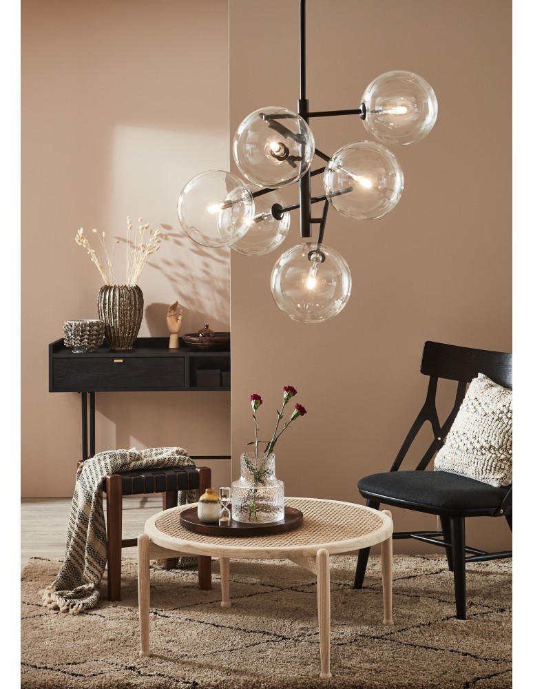 Pendant lamps spheres - Markslojd ANDREW Pendant 6L Black/Transparent 107748 - product kolory-swiatla.pl 2