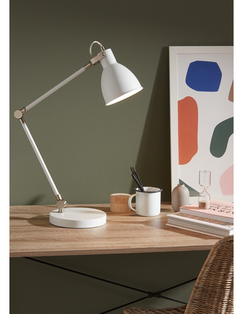 Reading table lamps - Markslojd HOUSE Table 1L White/Steel 107738 - product kolory-swiatla.pl 2
