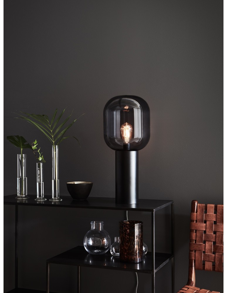Scandinavian style table lamps - Markslojd BROOKLYN Table 1L 56cm Black/Smoke 107479 - product kolory-swiatla.pl 3