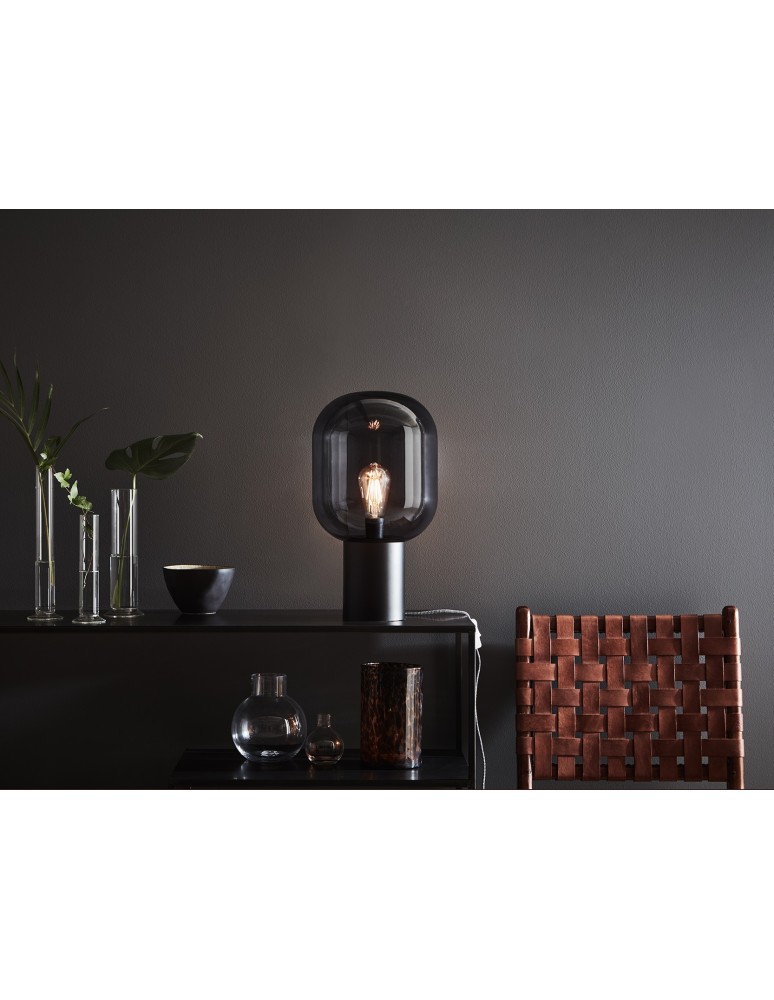 Scandinavian style table lamps - Markslojd BROOKLYN Table 1L 44cm Black/Smoked 107481 - product kolory-swiatla.pl 2