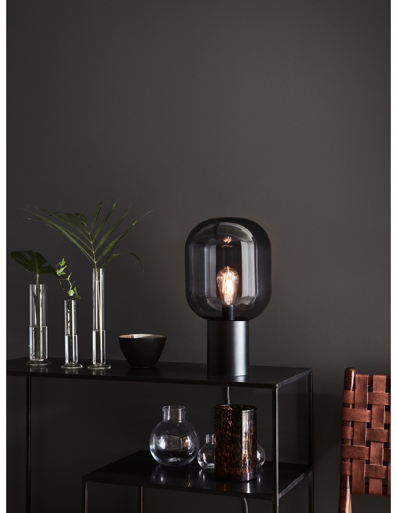 Scandinavian style table lamps - Markslojd BROOKLYN Table 1L 44cm Black/Smoked 107481 - product kolory-swiatla.pl 3