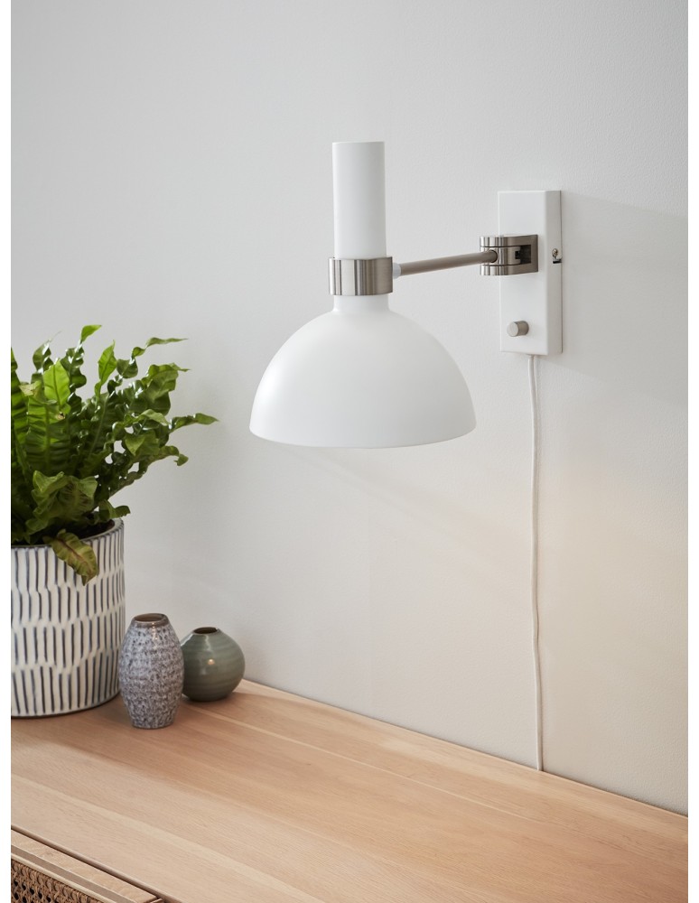 Scandinavian style wall lamps - Markslojd LARRY Wall lamp 1L White/steel 107499 - product kolory-swiatla.pl 2