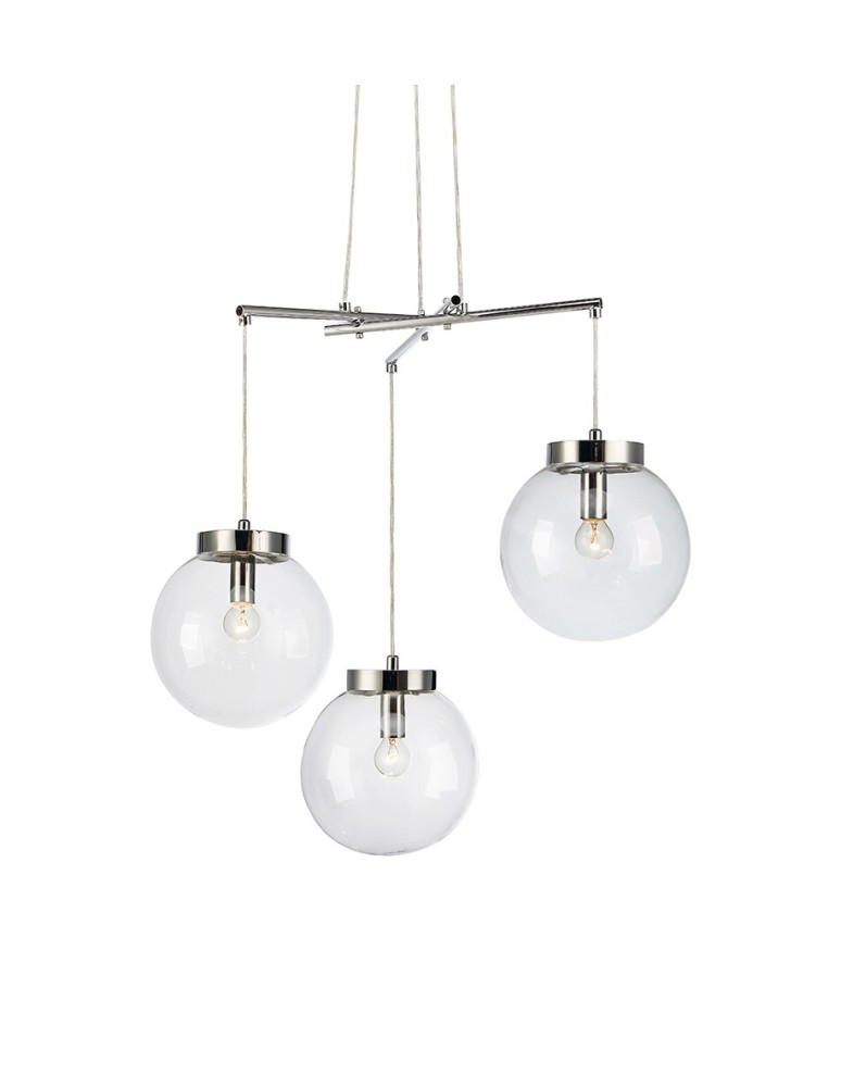 Pendant lamps - Markslojd SICILY Pendant 3L Chrome/Transparent 107015 - product kolory-swiatla.pl 1