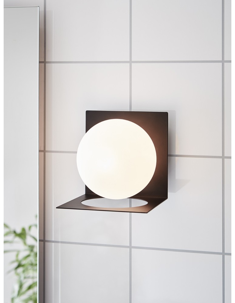 Bathroom wall lamps - Markslojd ZENIT Wall lamp 1L IP44 Black/White 107495 - product kolory-swiatla.pl 3
