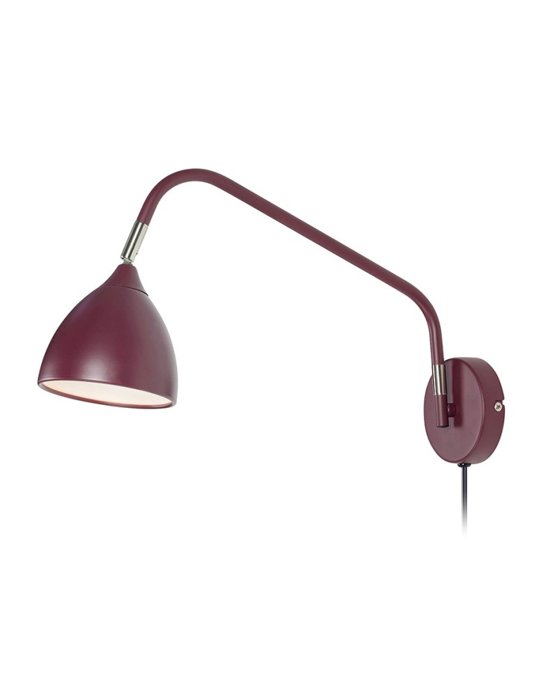 Scandinavian style wall lamps - Markslojd VALENCIA Wall lamp 1L Burgundy 107584 - product kolory-swiatla.pl 1