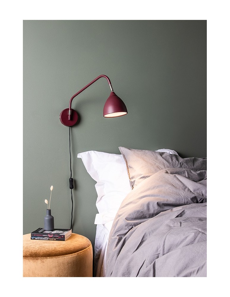 Scandinavian style wall lamps - Markslojd VALENCIA Wall lamp 1L Burgundy 107584 - product kolory-swiatla.pl 2