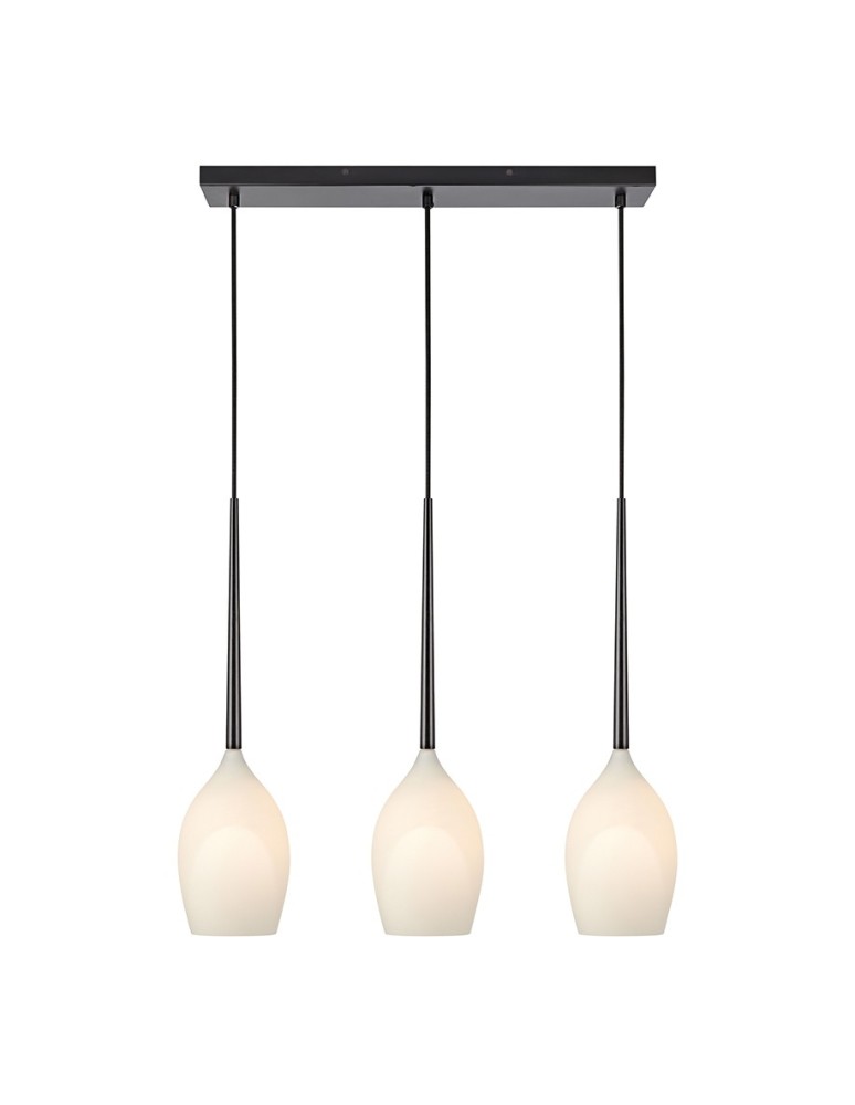 Triple pendant lamps - Markslojd SALUT Pendant 3L Black/White 106808 - product kolory-swiatla.pl 1