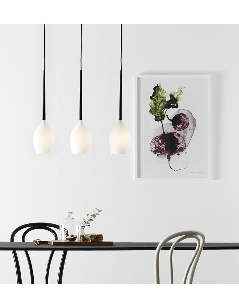 Triple pendant lamps - Markslojd SALUT Pendant 3L Black/White 106808 - product kolory-swiatla.pl 2