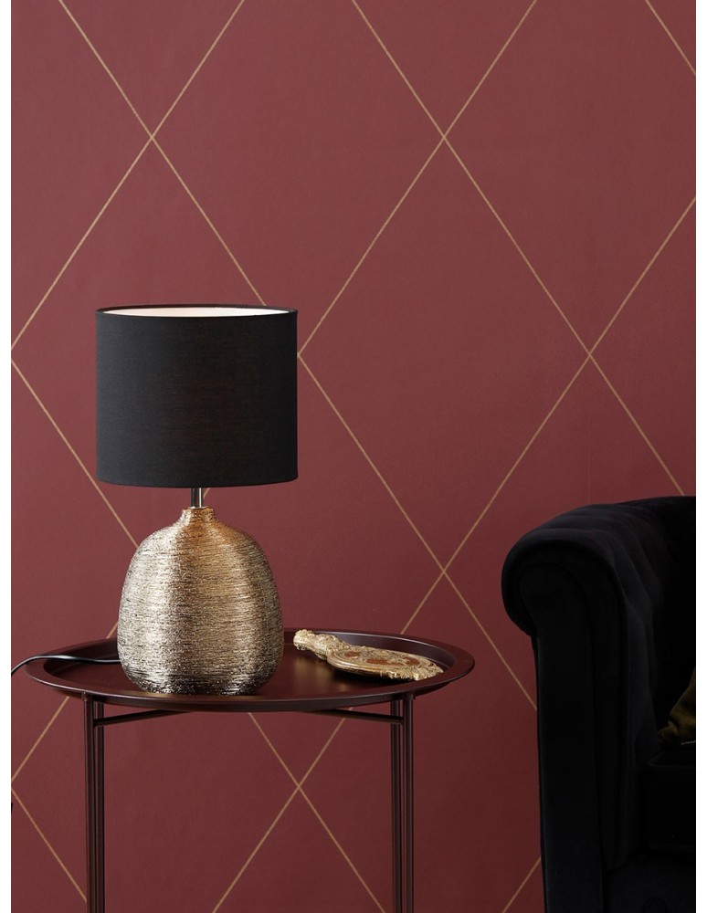 Table lamps with lampshade - Markslojd OSCAR Table 1L Gold/Black 107068 - product kolory-swiatla.pl 2