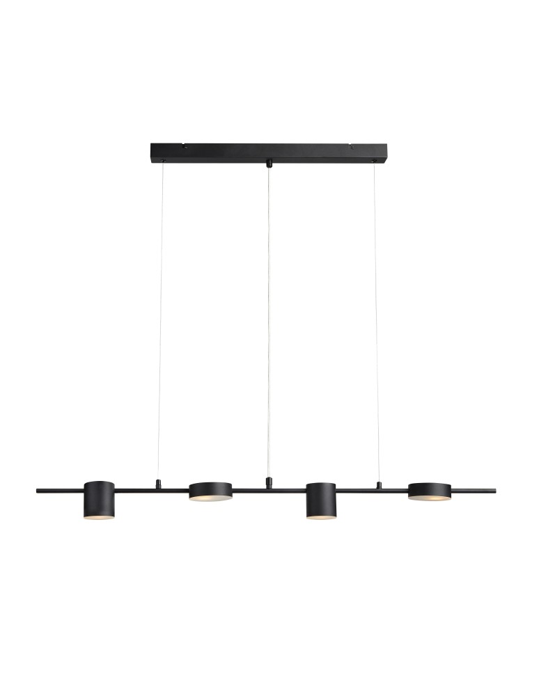 Pendant lamps on a strip - Markslojd ROW Pendant 4L Black 107746 - product kolory-swiatla.pl 1
