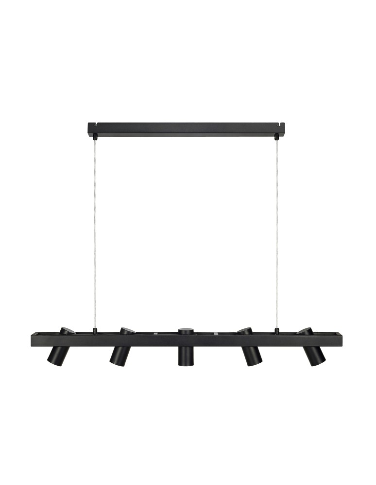 Pendant lamps on a strip - Markslojd TORINO Pendant 5L Black 107784 - product kolory-swiatla.pl 1