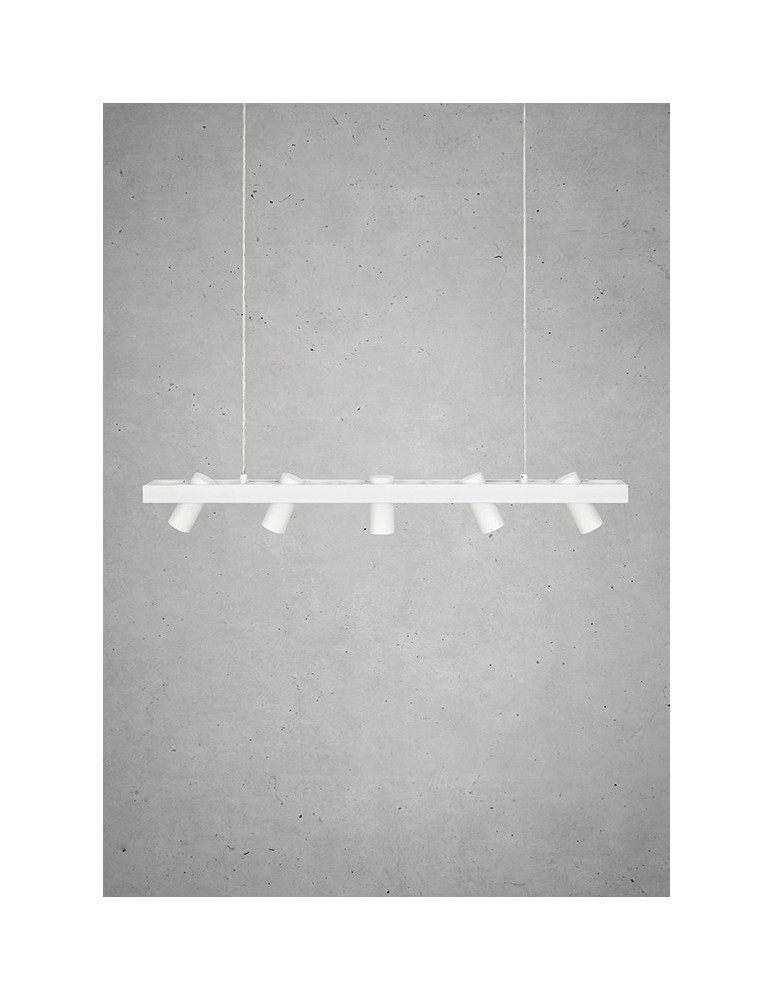 Pendant lamps on a strip - Markslojd TORINO Pendant 5L White 107783 - product kolory-swiatla.pl 2
