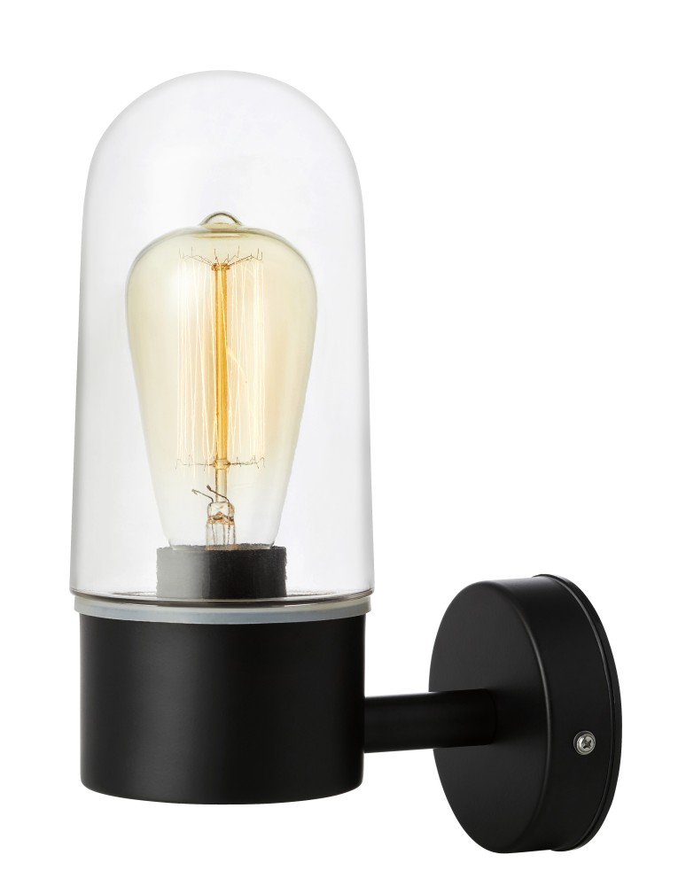 Bathroom wall lamps - Markslojd ZEN Wall lamp 1L Black/Transparent IP44 107800 - product kolory-swiatla.pl 1