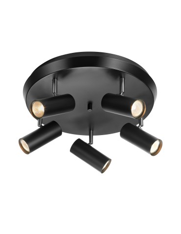 Markslojd TORINO Sufitowa 5L Czarny/Stal 107782