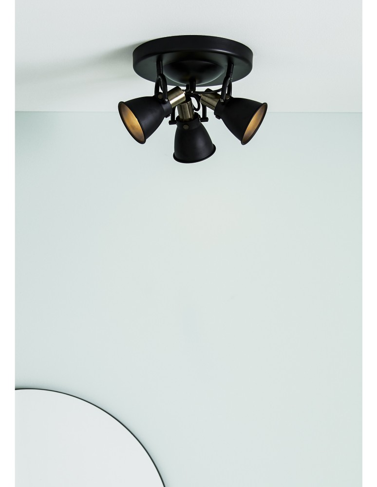 Loft ceiling lamps - industrial - Markslojd ALTON Ceiling 3L Black 107854 - product kolory-swiatla.pl 2