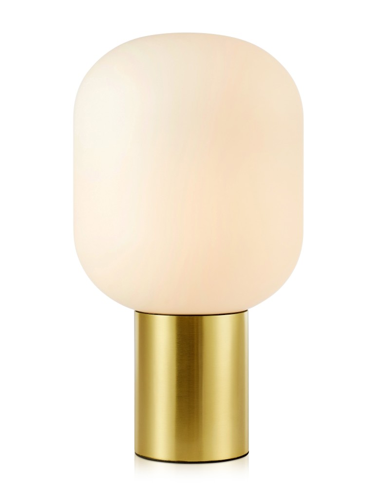 Nightlights - Markslojd BROOKLYN Table 1L 44cm Brushed Gold/White 107868 - product kolory-swiatla.pl 1