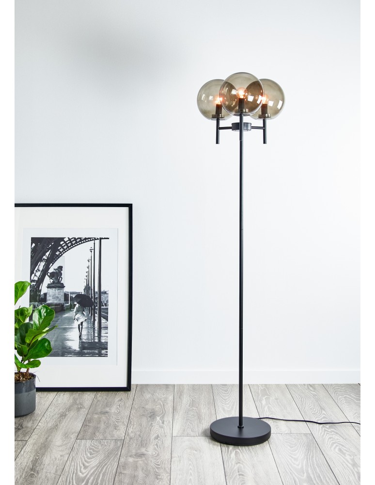Floor lamps - Markslojd CROWN Floor 3L Black/Smoky 107947 - product kolory-swiatla.pl 2