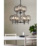 Pendant lamps spheres - Markslojd CROWN Pendant 9L Black/Smoky 107921 - product 2