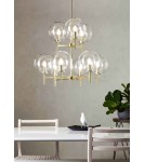 Pendant lamps spheres - Markslojd CROWN Pendant 9L Brushed Gold/Transparent 107920 - product 2