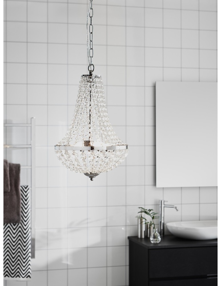 Glamour chandeliers - Markslojd GRÄNSÖ Chandelier 2L Chrome/MC IP44 107550 - product kolory-swiatla.pl 3