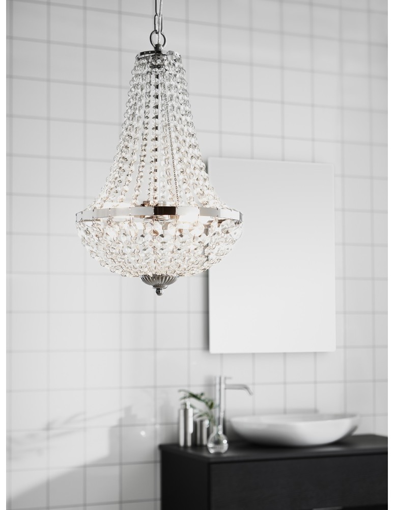 Glamour chandeliers - Markslojd GRÄNSÖ Chandelier 2L Chrome/MC IP44 107550 - product kolory-swiatla.pl 4
