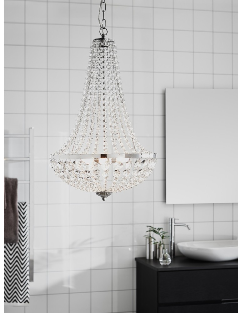 Glamour chandeliers - Markslojd GRÄNSÖ Chandelier 3L Chrome/MC IP44 107551 - product kolory-swiatla.pl 2