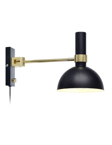 Markslojd LARRY Wall lamp 1L Black/Gold Brushed 106970